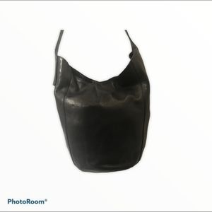 Lucky Brand  Black Leather Bucket Purse